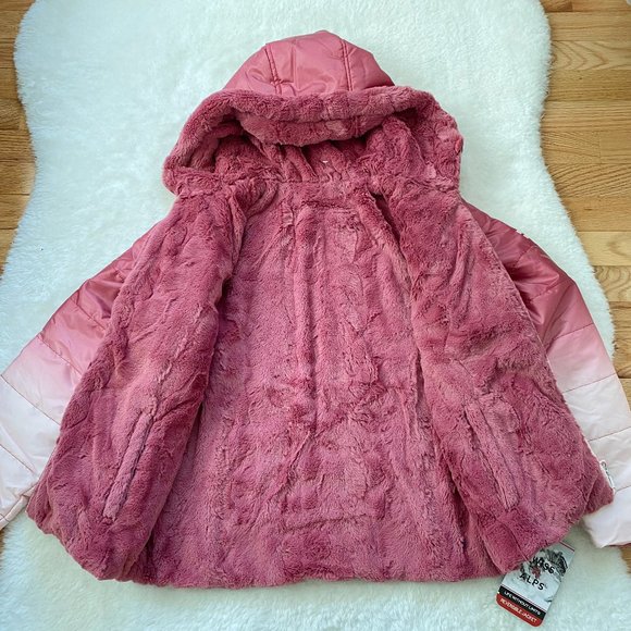 Swiss Alps Reversible Jacket, Dip-Dye Print, Insulated, Faux Fur, Water Resis... - Picture 6 of 9